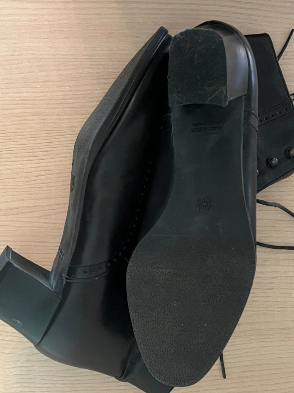 Black Leather Vintage Ankle Boots, Booties, Sz. 6.5-7 EU 37 - Picture 3 of 7